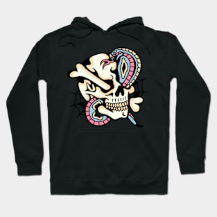 Snake skull and spiderweb Hoodie